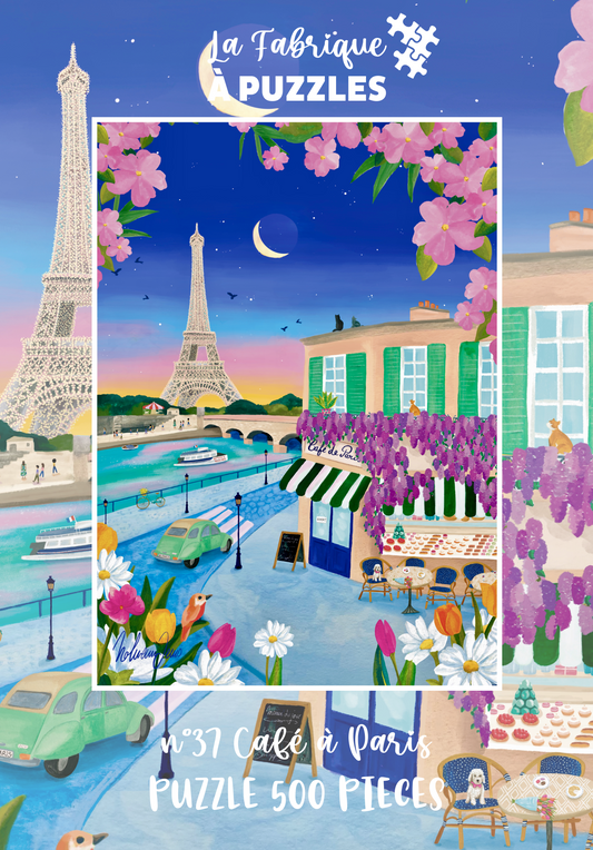 Pré-vente Puzzle n° 37 "Café de Paris" par Nolwenn Studios 500 pièces