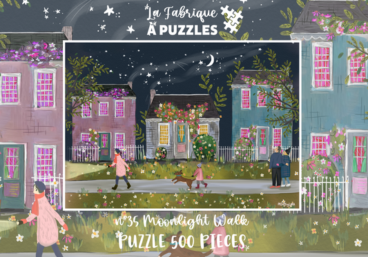 Pré-vente Puzzle n° 35 "Moonlight Walk" par Lara Waghorn (PrintsbyLara) 500 pièces
