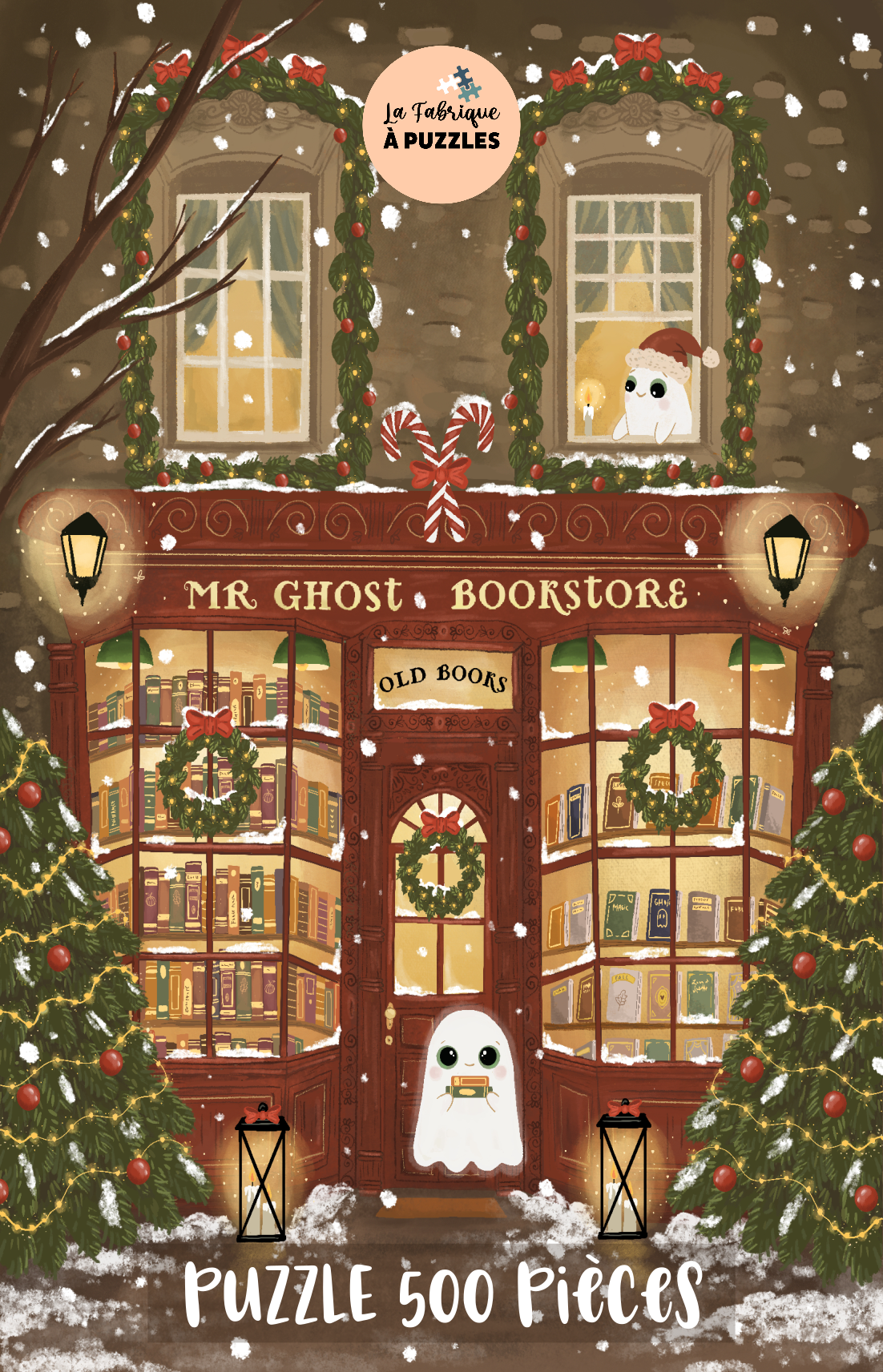 Puzzle "Mr Ghost Bookstore d'hiver" 500 pièces par Sérénitam